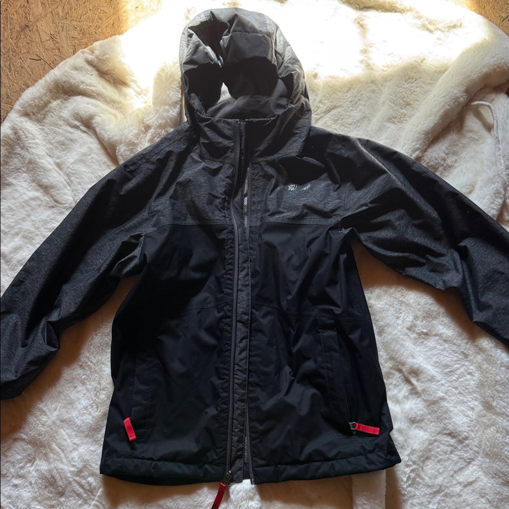 The North Face Gray and Black Jacket 3 in 1 Medium